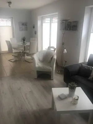 Ein Sitzbereich in der Unterkunft Ferienwohnung Völker