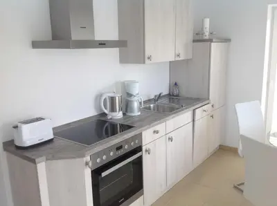 Küche/Küchenzeile in der Unterkunft Ferienwohnung Völker