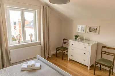 Ein Bett oder Betten in einem Zimmer der Unterkunft Apartment Stadtblick