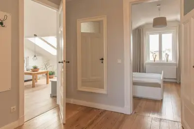 Ein Bett oder Betten in einem Zimmer der Unterkunft Apartment Stadtblick