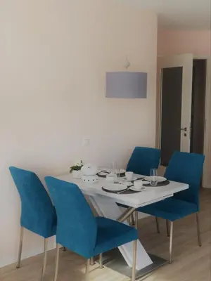 Ein Sitzbereich in der Unterkunft Ferienwohnung Timmendorfer