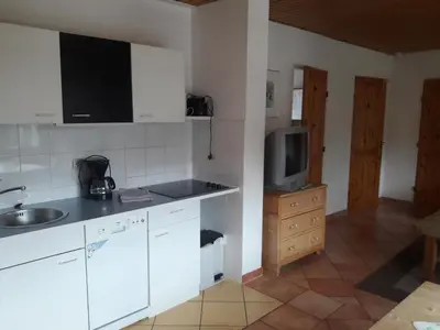 Küche/Küchenzeile in der Unterkunft Landhaus-Marwede App 1