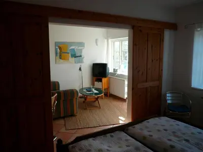 Ein Sitzbereich in der Unterkunft Landhaus-Marwede App 3