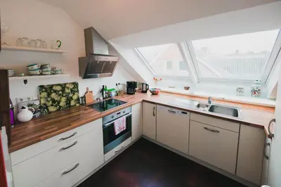 Küche/Küchenzeile in der Unterkunft Apartment Flair in Uni Nähe