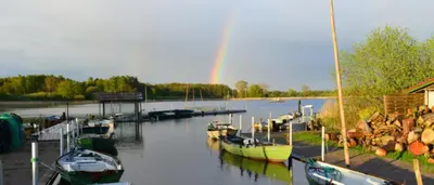 Blick auf einen Fluss in der Nähe der Ferienwohnung