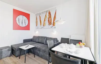 Ein Sitzbereich in der Unterkunft Highend Travemünde - Whg 113