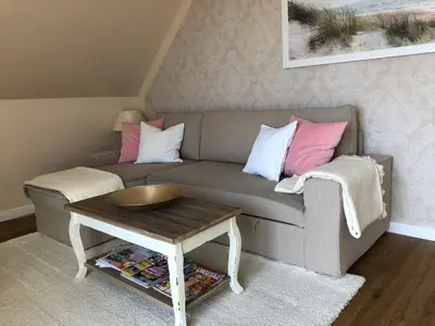 Ein Sitzbereich in der Unterkunft Gemütliche Wohnung mit Balkon und Stellplatz