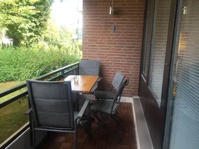 Ein Balkon oder eine Terrasse in der Unterkunft 50 m zum Strand - App Strandhuepfer - Saisonstrandkorb inklusive