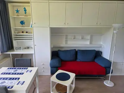 Ein Sitzbereich in der Unterkunft PEMATRA Ferienwohnungen Ostseestrasse 2