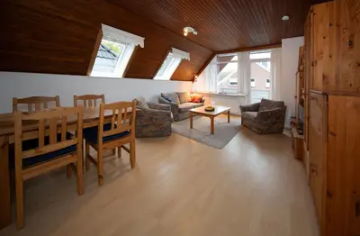 Ein Sitzbereich in der Unterkunft Ferienwohnung Walther