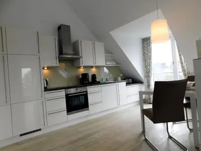 Küche/Küchenzeile in der Unterkunft Exklusive familienfreundliche Ferienwohnung im Haus Aalbeek