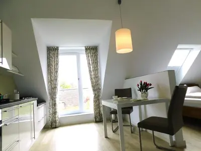 Küche/Küchenzeile in der Unterkunft Exklusive familienfreundliche Ferienwohnung im Haus Aalbeek