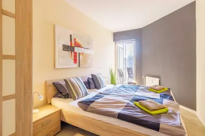 Ein Bett oder Betten in einem Zimmer der Unterkunft Das Meer genießen......