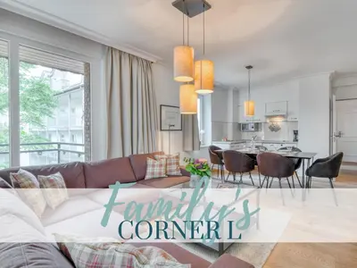 Ein Sitzbereich in der Unterkunft Appartement-Hotel Timmendorfer Strand