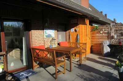 Ein Balkon oder eine Terrasse in der Unterkunft Lütt Hüs