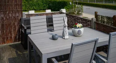 Ein Balkon oder eine Terrasse in der Unterkunft Altes Zollhaus Casa Sandstrand