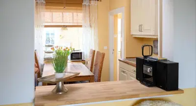 Küche/Küchenzeile in der Unterkunft Altes Zollhaus Casa Sandstrand
