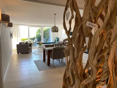 Ein Sitzbereich in der Unterkunft Suite Ostseerausch