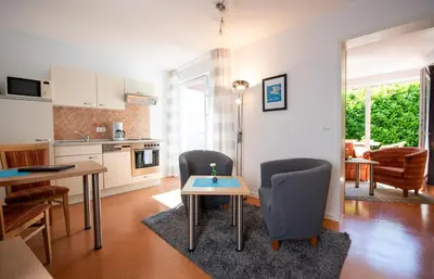 Küche/Küchenzeile in der Unterkunft De Kanalkieker Apartmenthaus Meier