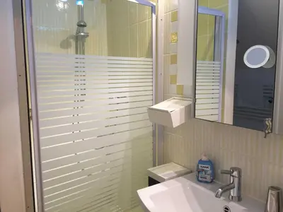 Ein Badezimmer in der Unterkunft Gästehaus Denecke