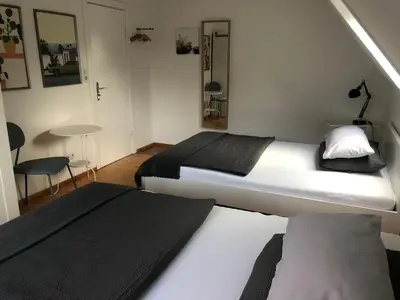 Ein Bett oder Betten in einem Zimmer der Unterkunft Appartement im Grünen
