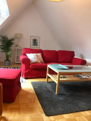 Ein Sitzbereich in der Unterkunft Appartement im Grünen