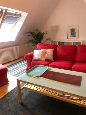 Ein Sitzbereich in der Unterkunft Appartement im Grünen