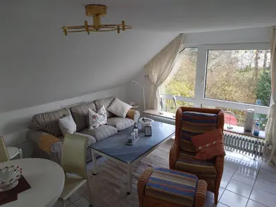 Ein Sitzbereich in der Unterkunft Graf Luckner Hüs