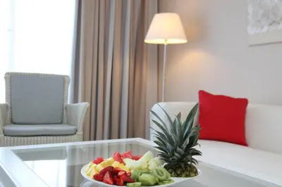 Ein Sitzbereich in der Unterkunft Mein Strandhaus - Hotel, Restaurant & Schwimmbad