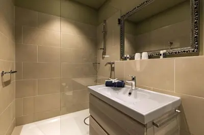 Ein Badezimmer in der Unterkunft Mein Strandhaus - Hotel, Restaurant & Schwimmbad