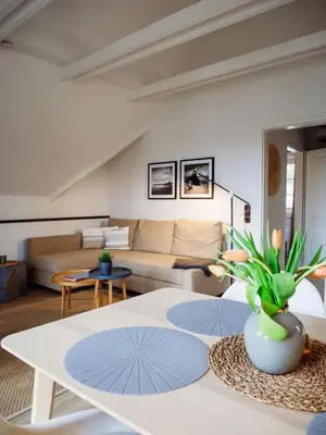 Ein Sitzbereich in der Unterkunft Steilufer Apartements
