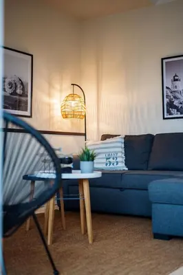 Ein Sitzbereich in der Unterkunft Steilufer Apartements