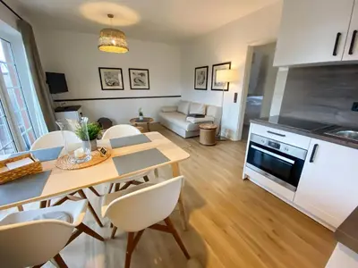 Küche/Küchenzeile in der Unterkunft Steilufer Apartements