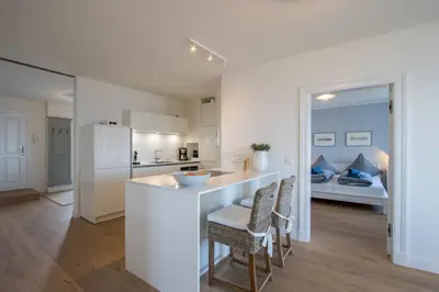 Küche/Küchenzeile in der Unterkunft Strandhaus Niendorf