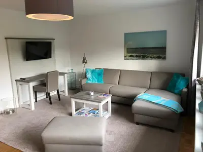 Ein Sitzbereich in der Unterkunft WellenRausch Living 
