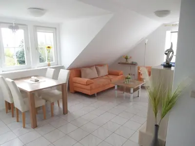 Ein Sitzbereich in der Unterkunft Gästehaus Vogelsang