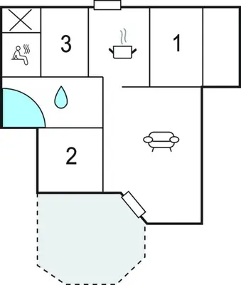 Grundriss der Unterkunft Morgensonne 2 - Dorf 2
