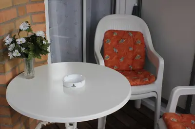 Ein Sitzbereich in der Unterkunft Residenz Ostseestrand Nr. 11