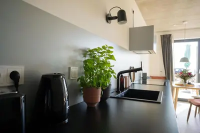 Küche/Küchenzeile in der Unterkunft Ferienwohnung 