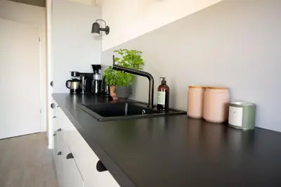 Küche/Küchenzeile in der Unterkunft Ferienwohnung 