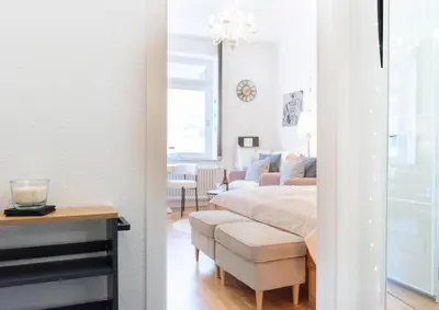 Ein Bett oder Betten in einem Zimmer der Unterkunft Ferienwohnung Beach