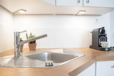 Küche/Küchenzeile in der Unterkunft Ferienwohnung App. 1 Haus Duckdalben