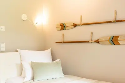 Ein Bett oder Betten in einem Zimmer der Unterkunft Ferienhaus Beach House Scharbeutz
