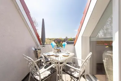 Ein Balkon oder eine Terrasse in der Unterkunft Ferienwohnung Ausblick
