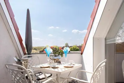 Ein Balkon oder eine Terrasse in der Unterkunft Ferienwohnung Ausblick
