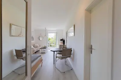 Ein Sitzbereich in der Unterkunft Ferienwohnung Ankommen