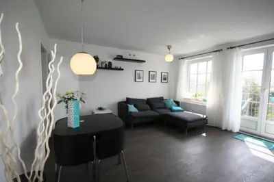 Ein Sitzbereich in der Unterkunft Ferienwohnung Baltic Sea