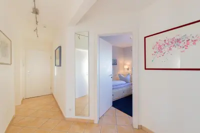 Ein Bett oder Betten in einem Zimmer der Unterkunft Ferienwohnung Austernfischer