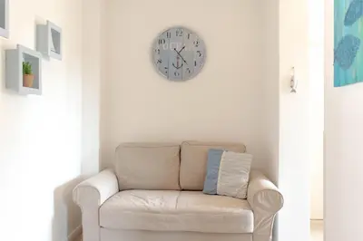 Ein Sitzbereich in der Unterkunft Ferienwohnung Meerkieker