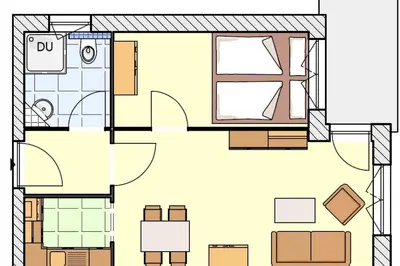 Grundriss der Unterkunft Ferienwohnung Seesternchen 1